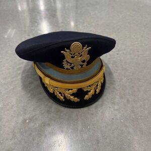 Vintage Berkshire Deluxe US Army Officer Service Cap Gold Bullion Eagle Crest